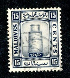 488 BCX  1933 Maldives Sc.#16 used cv $21