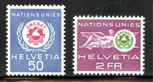 Switzerland 7O38-39 MNH,   UNCSAT Conference Set from 1963.