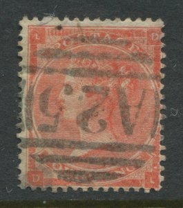 GB 1862 4d vermilion DL cancelled by a Malta A25