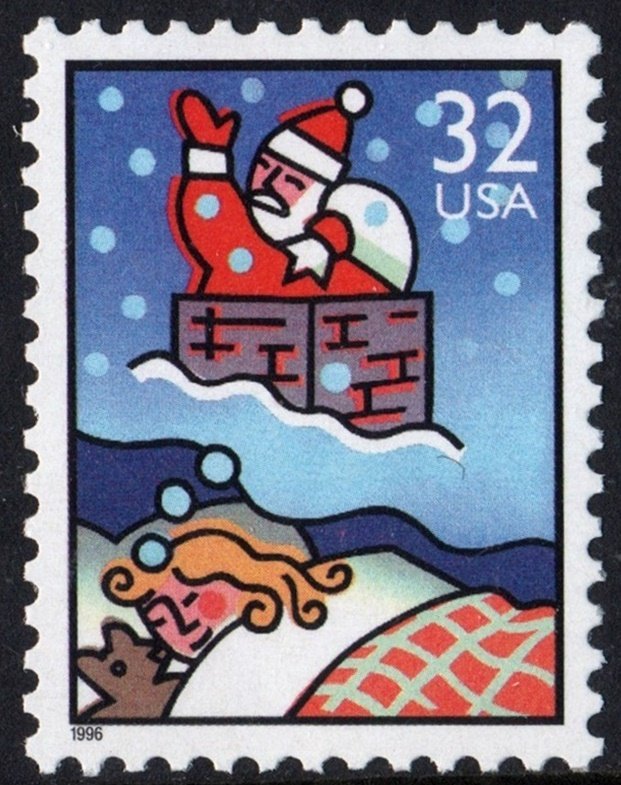 SC#3110 32¢ Family Scenes: Dreaming of Santa Claus Single (1996) MNH