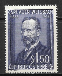 Austria Scott 595 MNHOG - 1954 1.50s Carl Auer von Welsbach - SCV $21.00