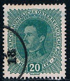 Austria 169, 20h Emporer Karl I, used, VF