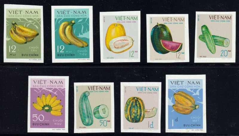 North Viet Nam - 1970 - Sc 607 - 610  - Bananas - Imperforation - MNH