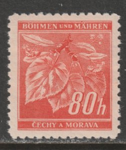 1941 Czech - Bohemia & Moravia - Sc 50 - MH VF - 1 single - Linden Leaves