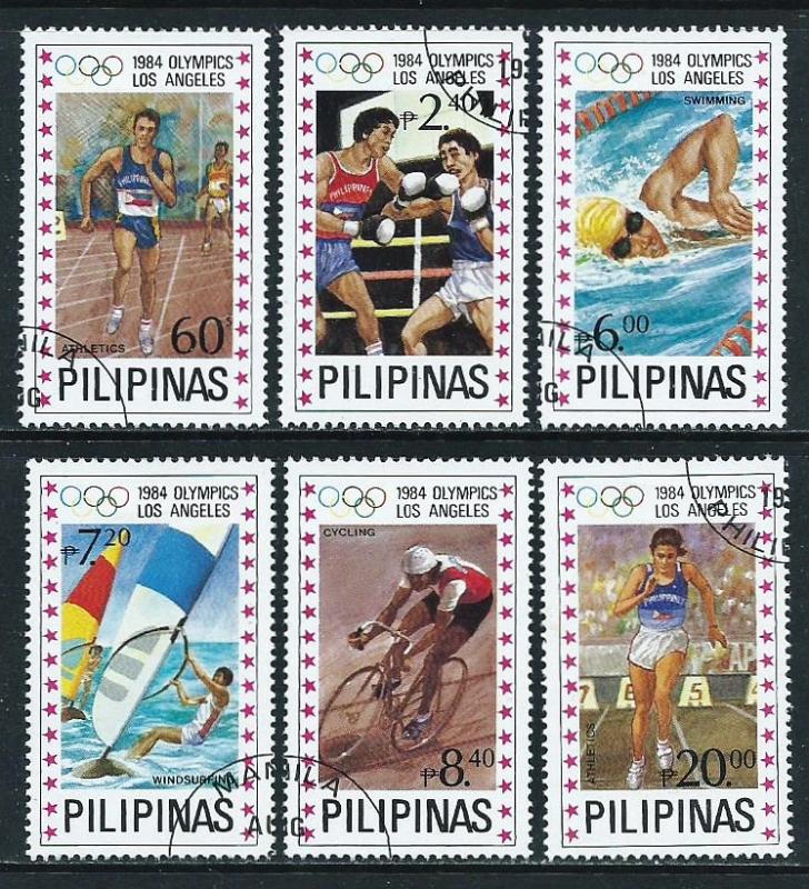 Philippines, Sc #1699-1704, 1984 Olympics Set, Used