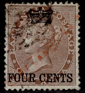 MALAYSIA - Straits Settlements QV SG4, 4c on 1a deep brown, FINE USED. Cat £275.