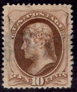 US Stamp #150 10c Brown Jefferson USED SCV $35