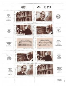 Venezuela Sc 1390A NH issue of 1987 - MINISHEET - MUSIC 