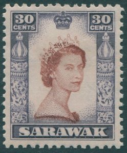 Malaysia Sarawak 1955 SG198 30c QEII MH