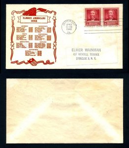 # 875 First Day Cover with Detroit - Ludwig cachet dated 4-8-1940