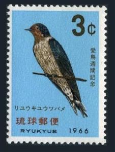 RyuKyu 143 block/4,MNH.Michel 172. Bird week 1966. Swallow.