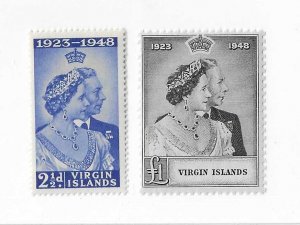 Virgin islands Sc #90-91 Silver Wedding set of  2  NH VF