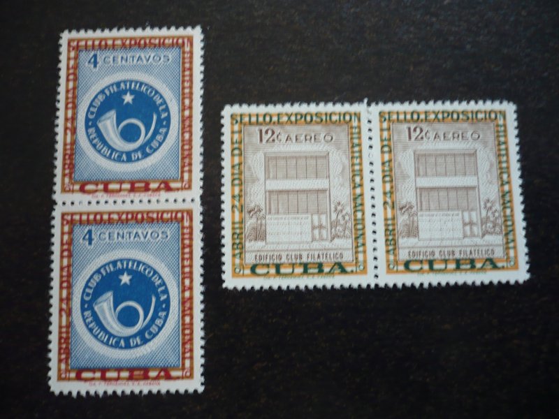 Stamps - Cuba - Scott#570 & C156 - MNH Set in Pairs