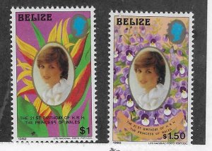 Belize #619-614 Diana 21st Birthday  (MNH) CV $6.00