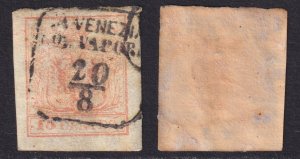 Lombardy Venetia - 1854 - Scott #4g - used - DA VENEZIA COL VAPORE pmk