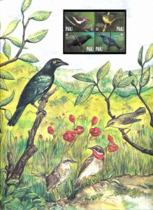 [59069] Palau 1990 Birds Vögel Oiseaux Ucelli Illustrated art page MNH