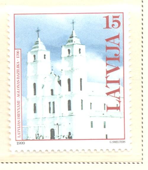 Latvia Sc 492 1999 Aglona Basilica stamp mint NH