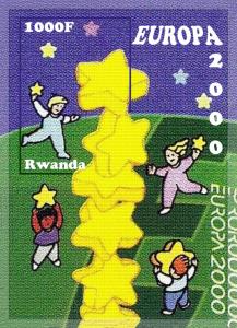 RWANDA SHEET IMPERF DEDICATED THE TOPIC EUROPA 2000
