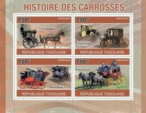 Togo - Carriages - 4 Stamp  Sheet  - 20H-140