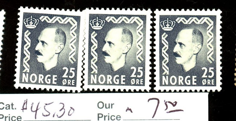 NORWAY 322 (3) MINT VF OG NH Cat $75