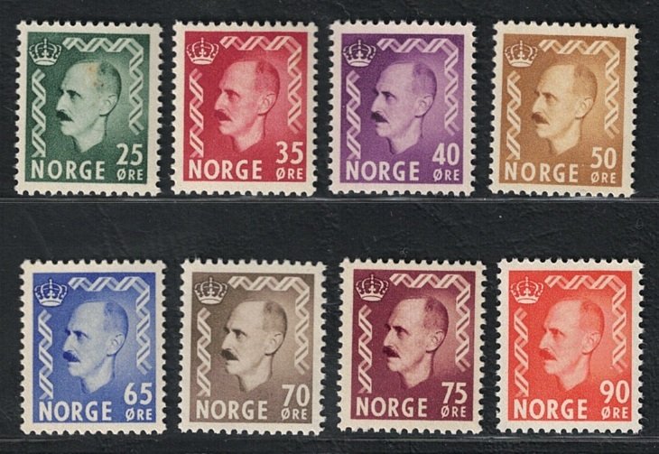 1955-56 Norway, # 361/66 King Haakon VII, MNH**