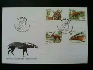 Vietnam WWF Sau La 2000 Deer Protected Wildlife Animal (Imperf FDC) *Rare *clean
