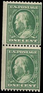 # 348 Mint Hinged Green Ben Franklin