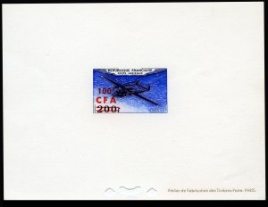 French Colonies, Reunion YTPA53, 1954 100f CFA on 200f deluxe sheet