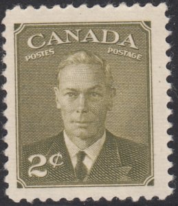 Canada 1951 MNH Sc #305 2c George VI, olive green with 'Postes-Postage'