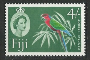 Fiji # 186  QE II 4sh Parrot - Light Green - Wmk. 314 Sideways (1) Mint NH