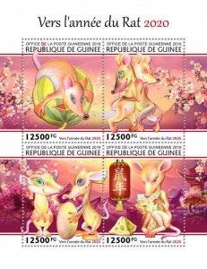 Guinea 2019 MNH Year of Rat 2020 Stamps Chinese Lunar New Year 4v M/S