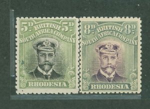 Rhodesia (1890-1923) #124/126v Unused