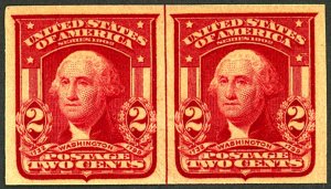 U.S. #320a MINT LINE PAIR OG HR