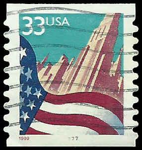P.N.C. 7777 # 3281 USED FLAG AND CITY