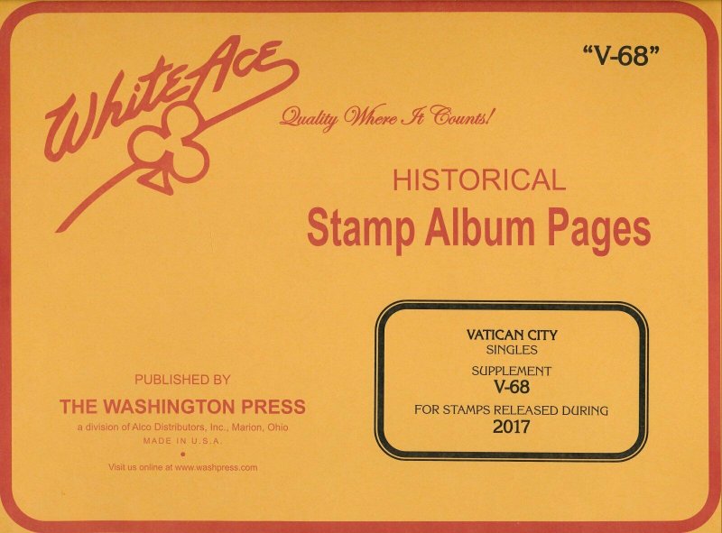 WHITE ACE 2017 Vatican City Singles Album Supplement V-68 