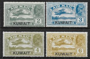 KUWAIT SG31/4 1933-4 AIR STAMPS OVPT ON INDIA MTD MINT
