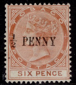 TOBAGO QV SG28, ½d on 6d orange-brown, UNUSED. Cat £180.