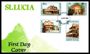 St Lucia 645-648 Architecture U/A FDC