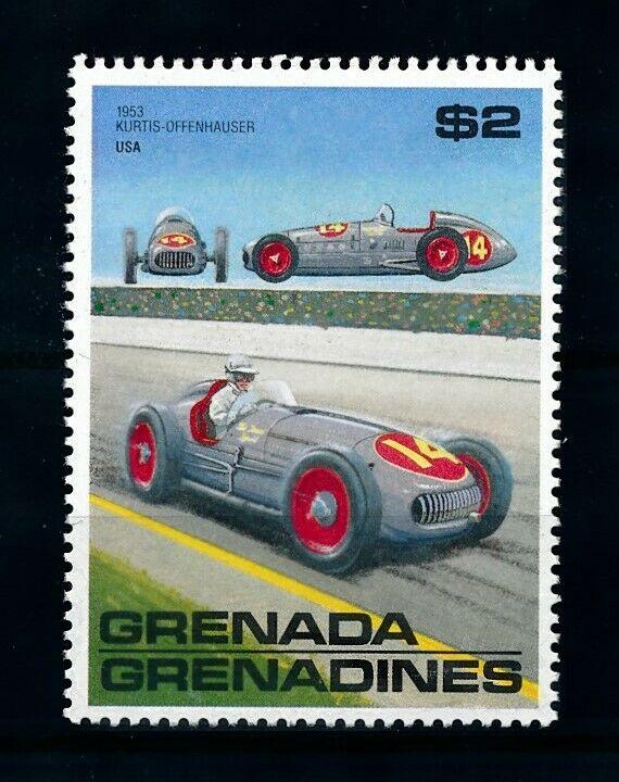 [100242] Grenada Grenadines 1988 Classic Cars 1953 Kurtis Offenhauser  MNH