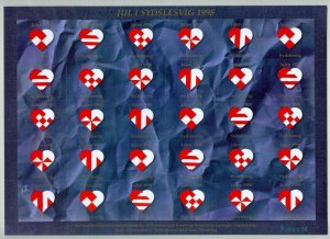 Denmark. 1998 Southslesvig Christmas Sheet MNH. Unfolded. Craft. Paper Heart's