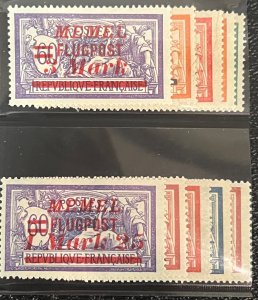 Memel 1923 SC N31-N43 Mint set