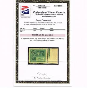 GENUINE SCOTT #E7 MINT OG NH PARTIAL BEP IMPRINT PSE CERT SCV $140 - ESTATE SALE