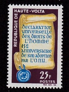 Burkina Faso # 128, Declaration of Human Rights 15th Anniv., Mint NH, 1/2 Cat.