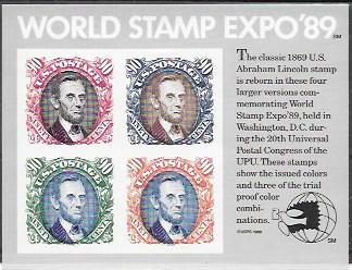 US #2433 Souvenir Sheet MNH World Stamp Expo '89