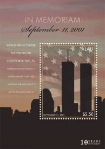 Palau - 2011 - September 11 10th Memorial Anniversary - Souvenir Sheet  - MNH