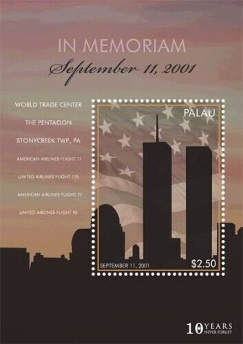 Palau - 2011 - September 11 10th Memorial Anniversary - Souvenir Sheet  - MNH