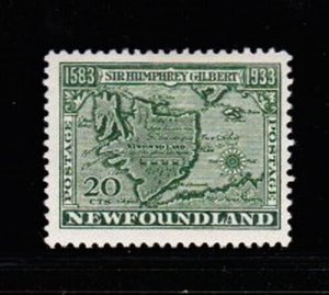 Album Treasures  Newfoundland Scott # 223  20c Map of Newfoundland Mint Hinged