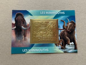 Fauns, Mammoths 2023 year 6 blocks Foil. Gold perforated  NEW MNH**