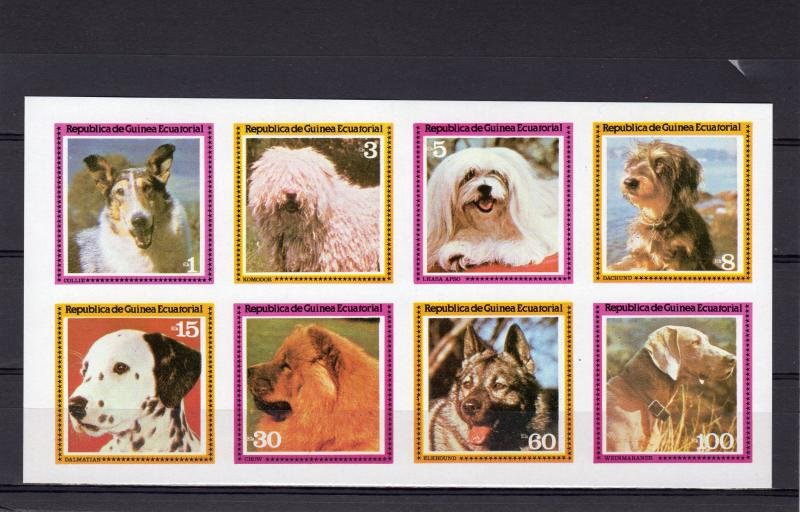 Equatorial Guinea 1978 VARIOUS DOGS Sheet (8) Imperforated Mint (NH)