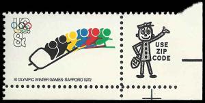 # 1461 MINT NEVER HINGED OLYMPIC BOBSLEDDING XF+